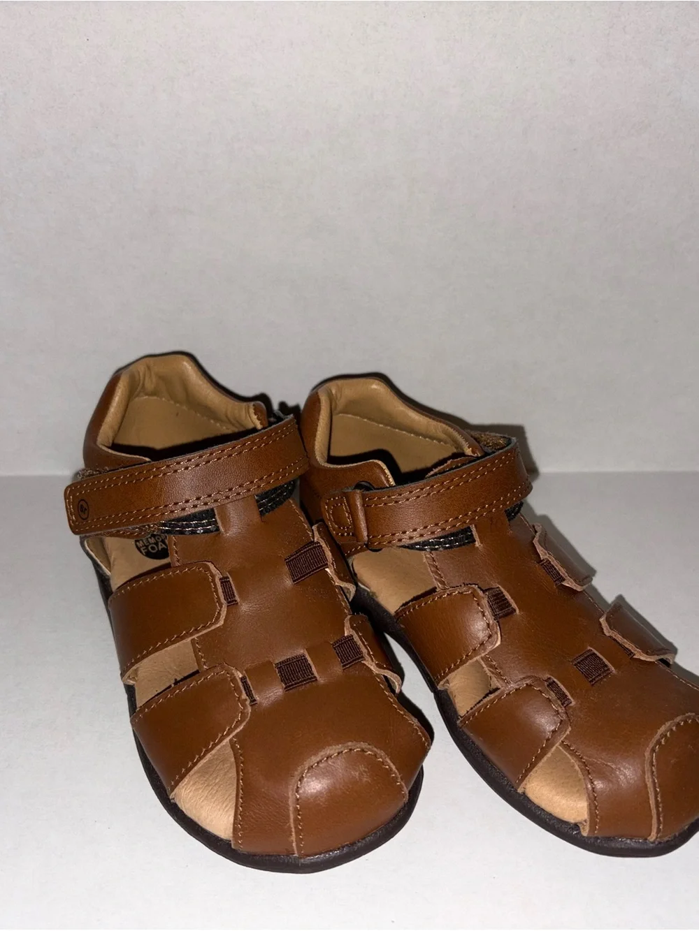 Stride Rite Tan Brown Kids Closed-Toe Fisherman Sandals